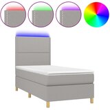 Maison Chic Box spring postelja - Vzmetna postelja z vzmetnico LED svetlo siva 90x190 cm blago SL16188, (21902605) Cene