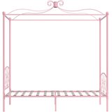  Okvir za krevet s nadstrešnicom ružičasti metalni 100 x 200 cm | shoptok.hr