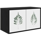 vidaXL TV ormar za montažu na zid HANAU 69 x 33 x 40 cm Crni hrast - Crni hrast Zeleni uzorak lišća | shoptok.hr