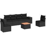 vidaXL 7-dijelni set vrtnih sofa od poliratana s jastucima crni | shoptok.hr