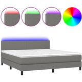  box spring s madracem LED tamnosivi 180x200 cm tkanina | shoptok.hr