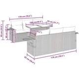  7-dijelni set vrtnih sofa od poliratana s jastucima crni | shoptok.hr