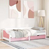  Dnevni krevet s 2 ladice bez madraca IRUN bijelo&roza 90x200 cm | Eponuda.com