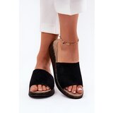 Panto Fino Suede Women's Wedge Slippers Black | shoptok.hr