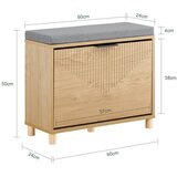 SoBuy klop za vstop s polico in blazino za shranjevanje svetel les siva 60x24x50 cm, (5000009231) Slike