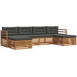  Setovi sofa 6 pcs Prirodna i antracit Čvrsto drvo akacije | shoptok.hr