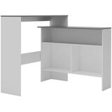 vidaXL Barski stol s 2 stolne ploče bijelo-sivi 130 x 40 x 120 cm | shoptok.hr