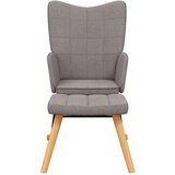  Stolica za ljuljanje s osloncem za noge smeđe-siva od tkanine | shoptok.hr