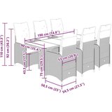 vidaXL 7-dijelni vrtni bistro set od poliratana s jastucima crni | shoptok.hr