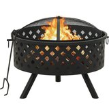 vidaXL Ognjišče z grebljico 68 cm XXL jeklo | Shoptok.si