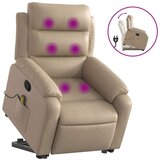 Maison Chic masažni naslanjač - Relax naslanjač s funkcijo vstajanja kapučino umetno usnje, (22061919) | Shoptok.si
