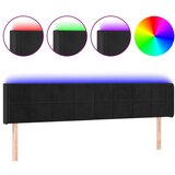 Maison Chic led posteljno vzglavje - vzglavna omarica - nočna omarica črno 203x16x78/88 cm žamet, (21707930) Cene