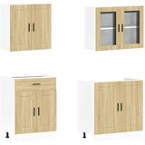  Set kuhinjskih ormarića od 4 dijela "Porto" od hrasta Sonoma, inženjerski drvo | shoptok.hr