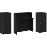  Sprejemna miza črni hrast 180x50x103,5 cm inženirski les | Shoptok.si