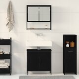  Set namještaja za kupaonicu Zidne 2 pcs Crna Konstruirano drvo | Eponuda.ba