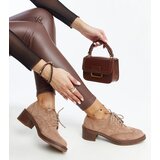 Gemre Brown Suede Tigard Heeled Loafers | Shoptok.si