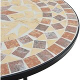 Bistro mizica z mozaikom terakota in bela Ø50x70 cm keramika | Shoptok.si