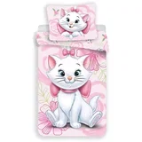 Rožnata enojna bombažna otroška posteljnina 140x200 cm Marie Cat "Pink" –