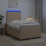  LED okvir za krevet s madracem Krem 120 x 190 cm Tkanina | shoptok.hr