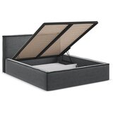 Makamii Tamno sivi tapecirani bračni krevet s prostorom za odlaganje s podnicom 140x200 cm Anani – | shoptok.hr