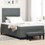 vidaXL Krevet s box springom i madracem tamnosiv 120x190 cm tkanina | shoptok.hr