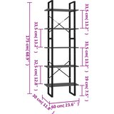 Ormarić za knjige 5 razina sivi 60x30x175 cm konstruirano drvo | shoptok.hr