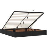 vidaXL Otomanski posteljni okvir z vzmetnico črn 160x200 cm um. usnje | Shoptok.si