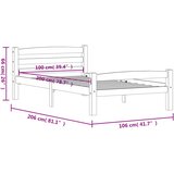  Okvir za krevet od masivne borovine 90 x 200 cm | Eponuda.ba