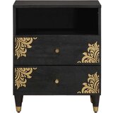  Noćni ormar s ladicama Crna 50 x 33 x 62 cm Čvrsto drvo manga | Eponuda.com