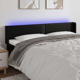  Uzglavlje crno 183x16x78/88 cm od umjetne kože | shoptok.hr