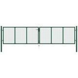 vidaXL Mrežasta vrtna vrata iz jekla 400x100 cm zelena | Shoptok.si