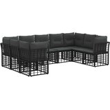  Set vanjskih sofa Crna i tamno siva Poliester - Crna i tamno siva bez stola | shoptok.hr