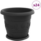 Lončki za rastline 24 pcs Črna Ø 26 x 21.5 cm Plastika - - črna - 9.544 - Ø 26 x 21.5 cm - 2025- | Shoptok.si