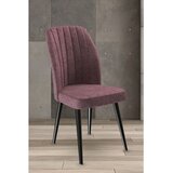 Hanah home set trpezarijskih stolica Platinum 8 kom, puder roze tkanina Jerry, crne metalne noge | Eponuda.com