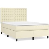  Box spring postelja z vzmetnico krem 140x200 cm umetno usnje, (20899303) | Shoptok.si