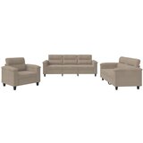 vidaXL 3-dijelni set sofa s jastucima smeđesivi od mikrovlakana Cijene