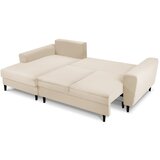 Cosmopolitan Design Bež sklopiva/s prostorom za odlaganje kutna garnitura od samta (s lijevim kutom/s ležaljkom) Kyoto – | shoptok.hr