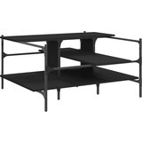  The Living Store Klubska mizica črna 100x100x48,5 cm inženirski les - Klubska Mizica, (21442432) | Shoptok.si