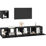  Set TV komoda 4 kom. Crni hrast Konstruirano drvo Crna 60 x 30 x 30 cm | Shoptok.si