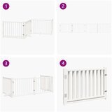 vidaXL Vrata za pse s vratima sklopiva 4 panela bijela 320 cm | shoptok.hr