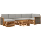 vidaXL Zunanja garnitura za sedenje 7 pcs Naravna in svetlo siva, (5000281457) | Shoptok.si