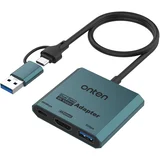 Adapter usb flash 3u2 usb-a + usb type-c na hdmi 4k 60hz + usb 3.2 + usb type-c 480mbps 30cm (otn-uca303)
