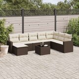 vidaXL 9-dijelni set vrtnih sofa s jastucima poliratan smeđi | shoptok.hr