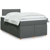 vidaXL Box spring postelja z vzmetnico temno siva 120x200 cm blago | Shoptok.si