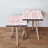 Hanah home 2Shp316 - Pink PinkWhite Nesting Table (2 Pieces) | ePonuda.com