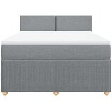  Krevet box spring s madracem svjetlosivi 140x200 cm od tkanine | shoptok.hr