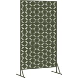 vidaXL kovinski panel za ograje Olivno zelena Velik Z vzorcem | Shoptok.si