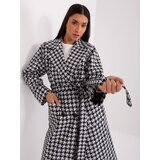Fashion Hunters White and black long houndstooth coat | shoptok.hr