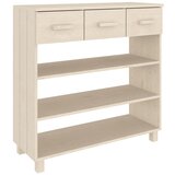 Maison Chic konzolna miza - miza ob steni HAMAR medeno rjava 90x35x90 cm trdna borovina, (21785904) Cene