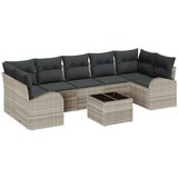 vidaXL 8-dijelni vrtni sofa set s jastučićima svjetlosivi poly ratan, 2-sjedalna vrtna sofa s pohranom i jastučićima svjetlosivi poly ratan Cijene